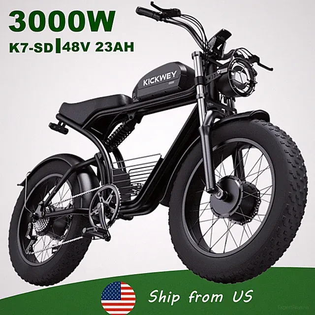 3000W Electric Mountain Bike Off-road Bicycle 20'' Fat Tire City Commuter eBike