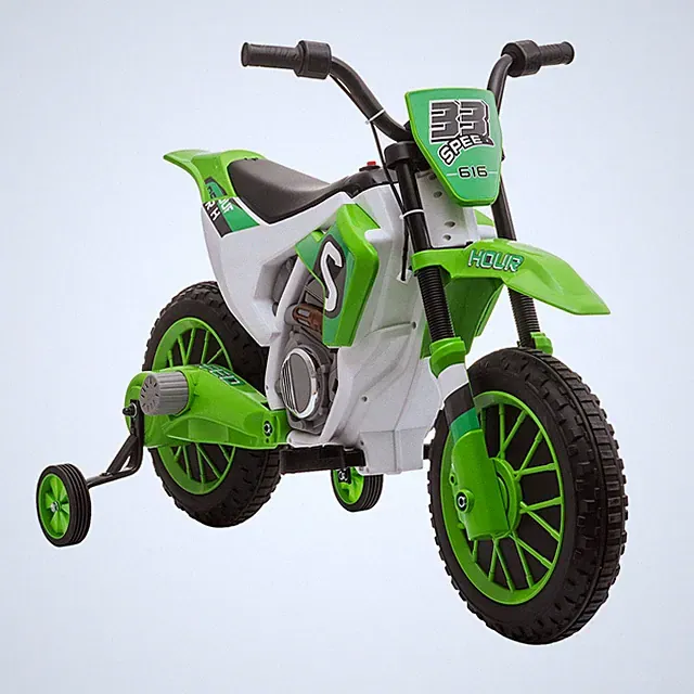 Dual Shock 12V Electric Kid Bike 42"L Comfort Seat Training Wheels